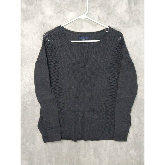 American Eagle Sweaters - American Eagle Sweater Womens Small Gray Wool Blend Cable Knit Pullover Boho